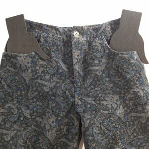 K.A.T.E. Corduroy Pants Women’s Size 4 Paisley Blue Gray Boho Indie Artsy Office